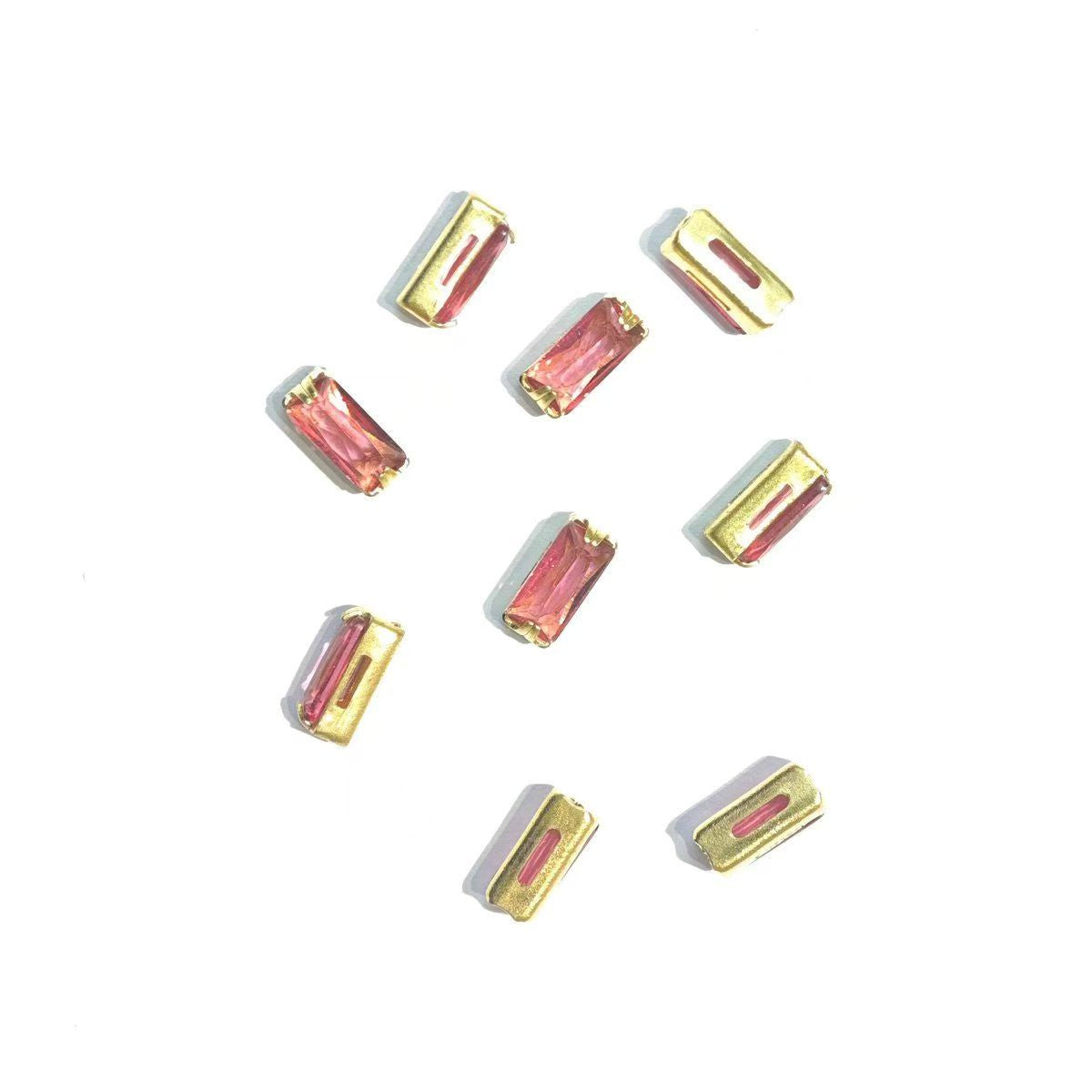 50 pcs of rectangular flash claws zircon DIY jewelry accessory zircon crystal dopamine