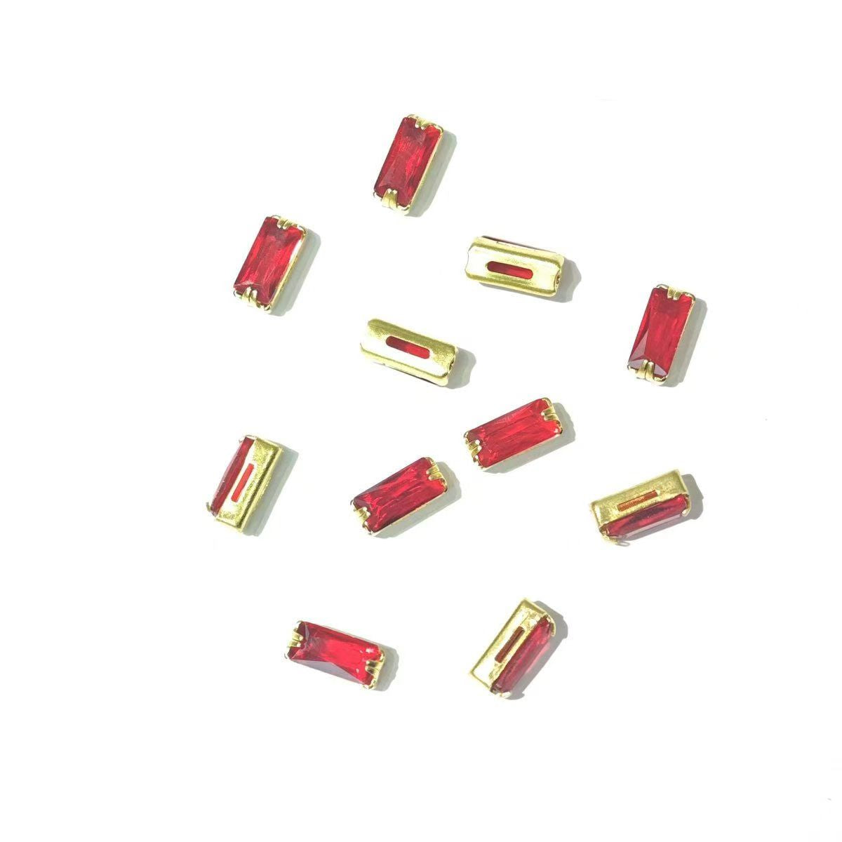 50 pcs of rectangular flash claws zircon DIY jewelry accessory zircon crystal dopamine