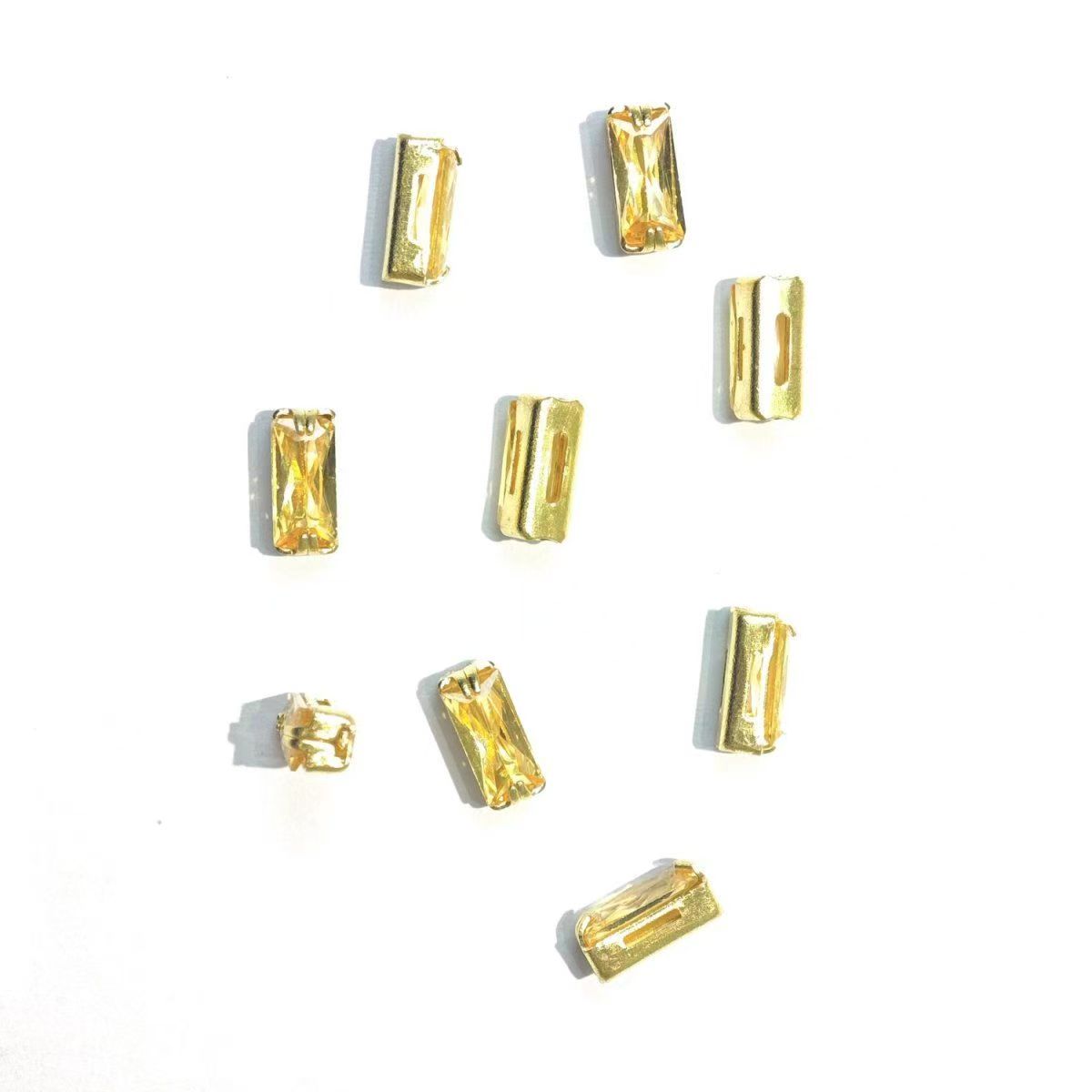 50 pcs of rectangular flash claws zircon DIY jewelry accessory zircon crystal dopamine