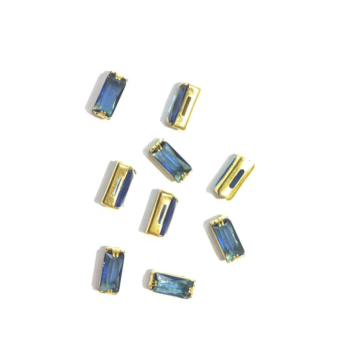 50 pcs of rectangular flash claws zircon DIY jewelry accessory zircon crystal dopamine