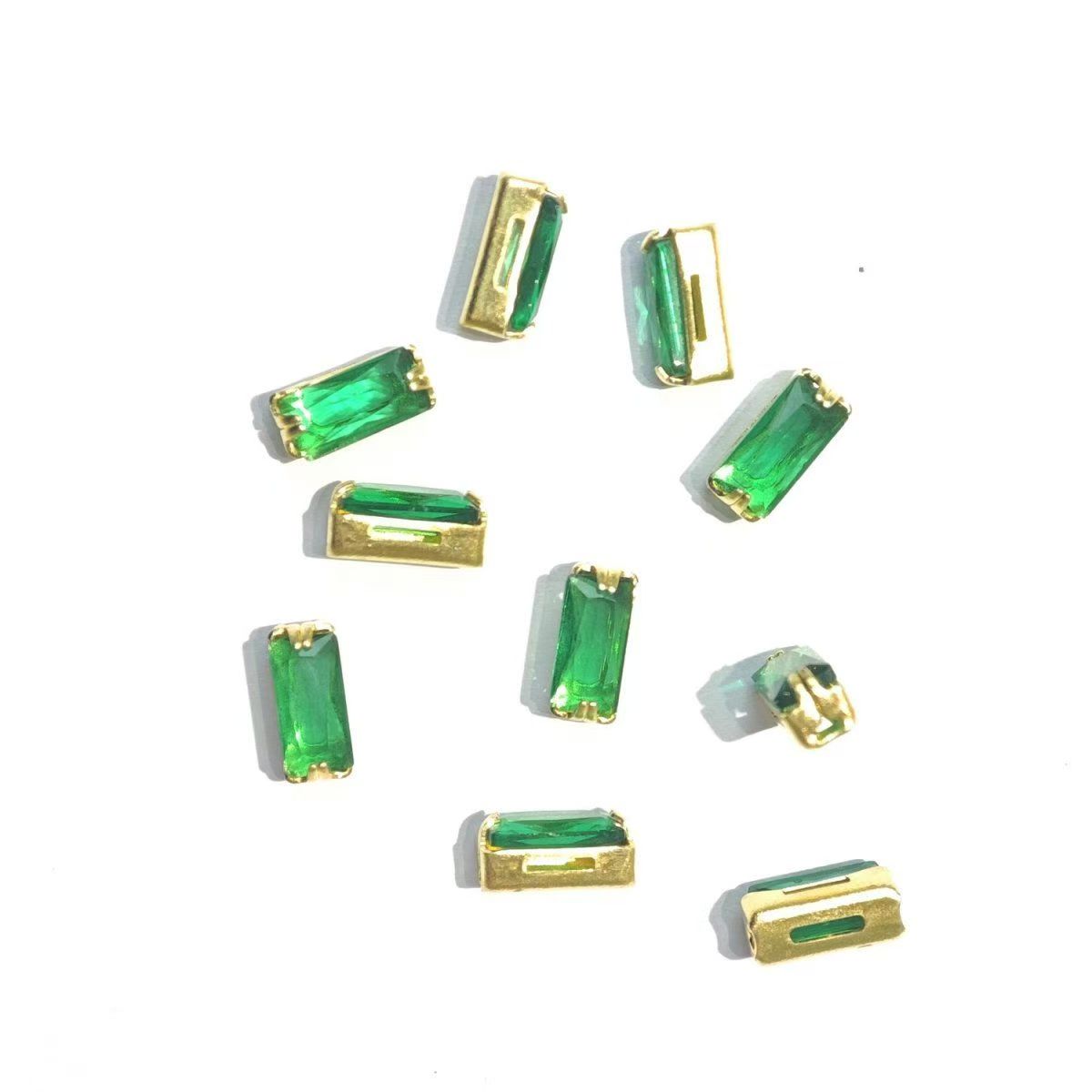 50 pcs of rectangular flash claws zircon DIY jewelry accessory zircon crystal dopamine