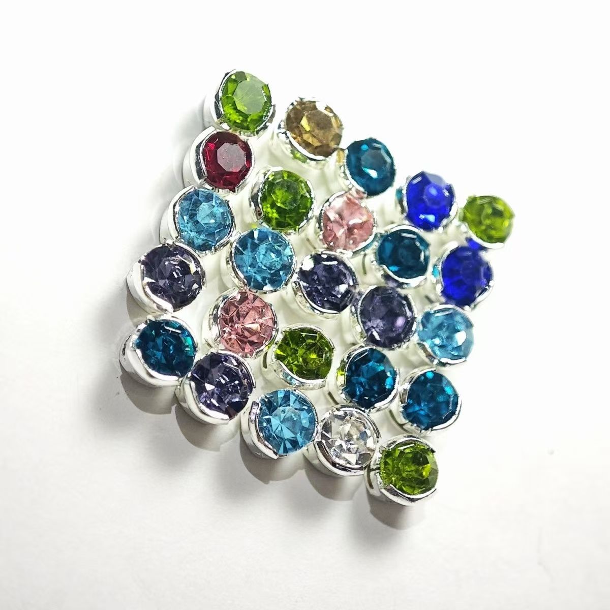 Rainbow Paradise round claw-set rhinestones, colored crystal ornaments, hand-sewn rhinestones, DIY handicraft accessory materials, mixed shiny rhinestones.