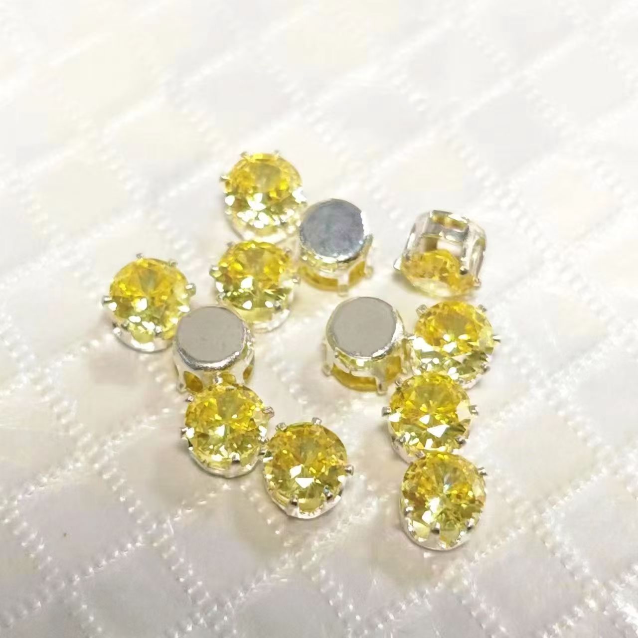 4mm round hot claw diamond zircon DIY accessories high-end fashion hand-sewn colorful gemstone beads dopamine flash