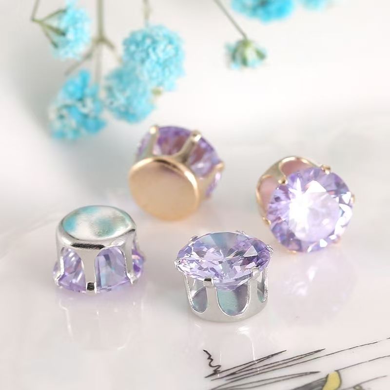 4mm round hot claw diamond zircon DIY accessories high-end fashion hand-sewn colorful gemstone beads dopamine flash