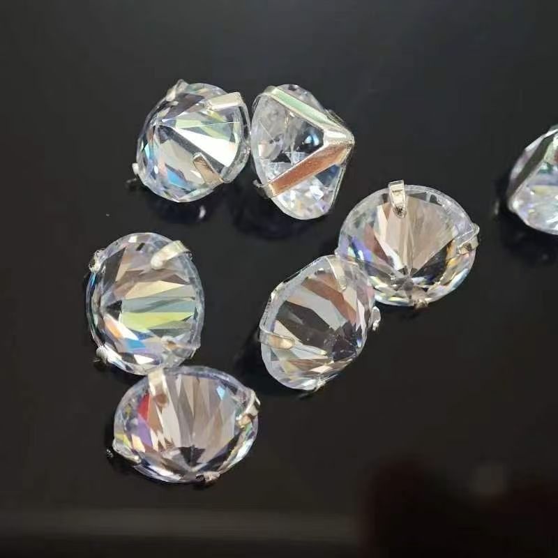 Extra large white zircon hand-sewn diamond plated thick silver claw diamond DIY hand-made hair accessory clothing jewelry shoes and bags accessories flash