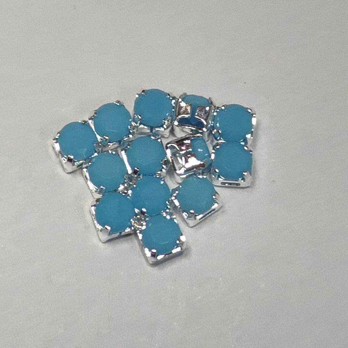 3mm peacock blue round four-hole DIY diamond spacer net red high-grade bead accessory hand-sewn diamond inlay with diamond