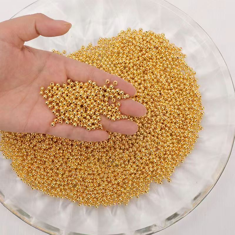 18K gold electroplated beads DIY finishing accessory string beads loose beads golden beads spacer beads gold spacer beads no fading