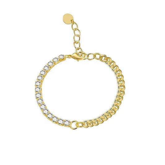 18K gold-filled zirconia flash zirconia double pendant clasp chain versatile DIY jewelry accessory with diamond-filled bag