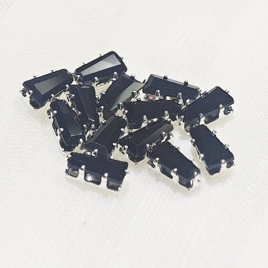 2*3*6 trapezoidal black amber zircon six-claw DIY claws zircon claw diamond beads gemstone accessories hand-sewn