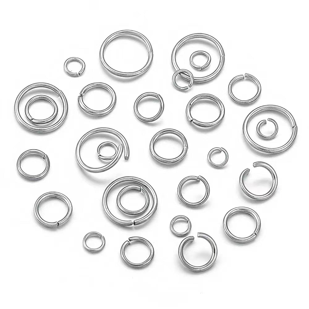 304 Stainless Steel 18K Gold Open Ring; Connect Small Circle DIY Jewelry