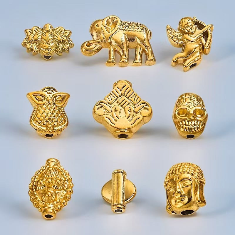 Electroplating process for stainless steel 18K gold - plated small jewelry pendants, wholesale of handmade DIY bracelet and necklace jewelry pendants