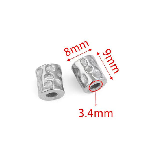 10 large-hole beads as accessories for hand-made DIY bracelets, necklaces and other jewelry, including stainless steel stop beads, cylindrical spacer beads, and beads with gold-plating process