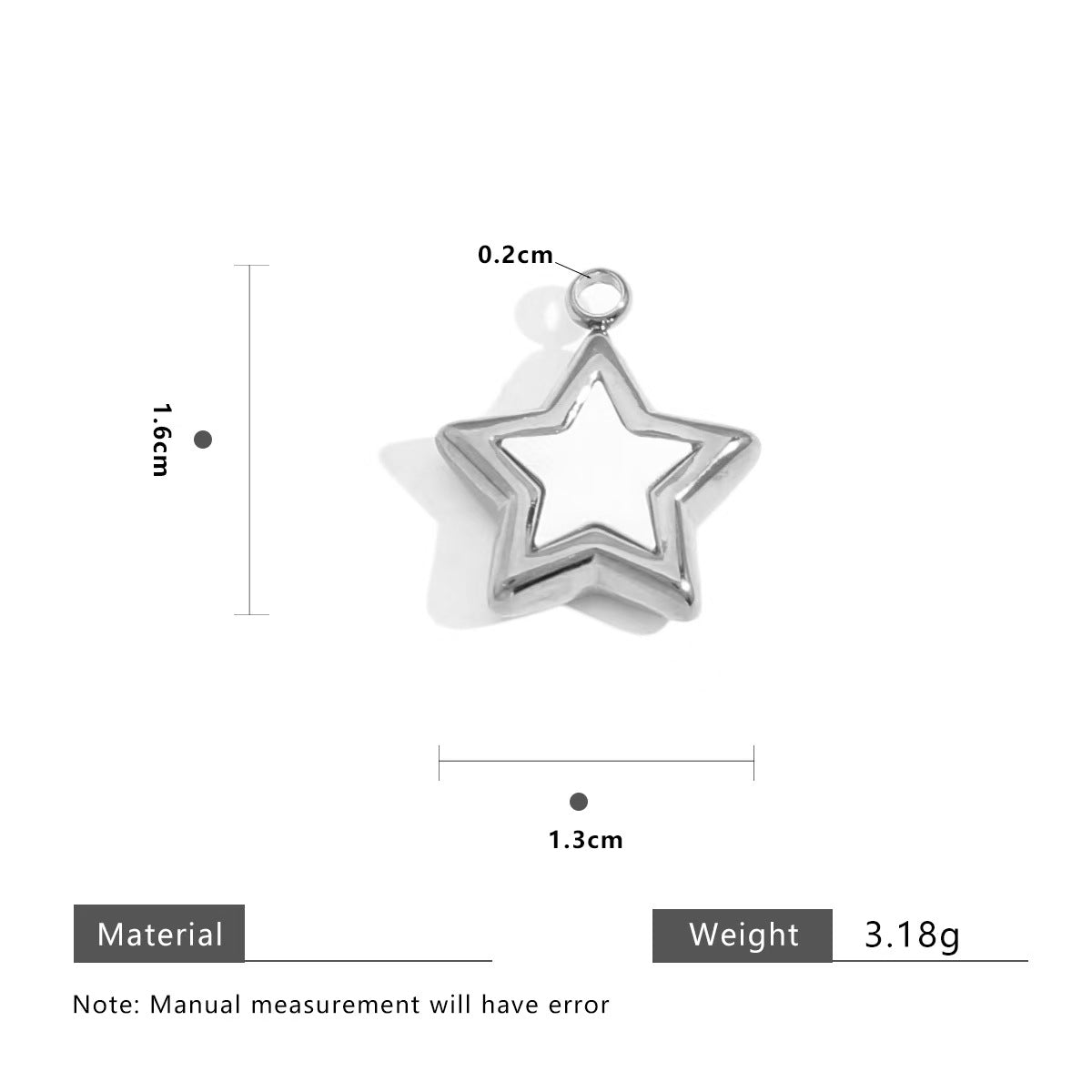 Wholesale of 5 DIY necklace jewelry accessories including stainless - steel five - pointed star, drop - shaped shell pendant, vacuum - plated gold single - hole pendant