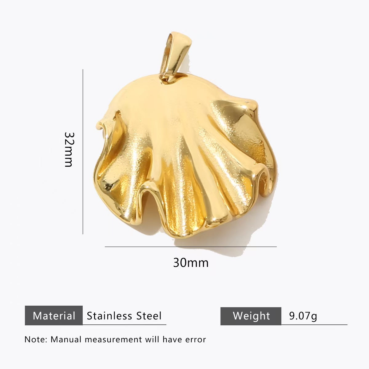 Collection of personalized gold - colored stainless - steel pendants. DIY jewelry accessories for bracelets and necklaces with multiple shapes like sun, heart, and elephant. 5 pieces in total.