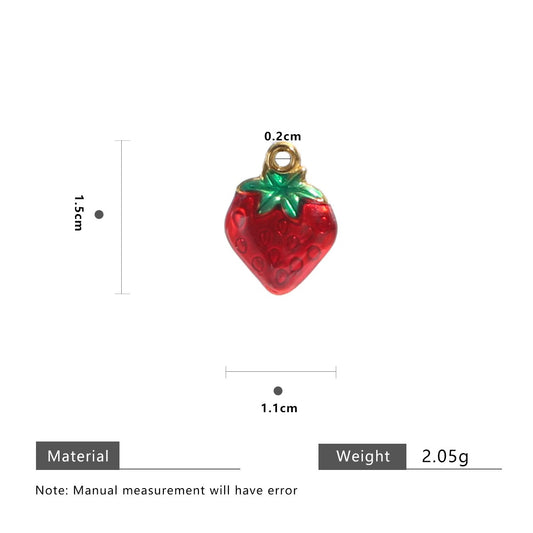Oil - drip stainless - steel apple, strawberry, grape, banana fruit - themed DIY jewelry. High - end feeling necklace accessories and pendants