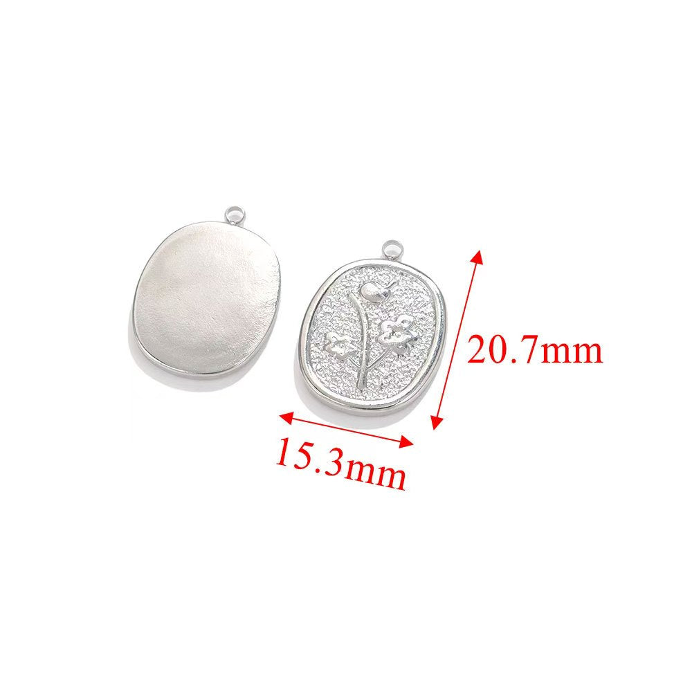 Stainless steel delicate, simple, and elegant small pendants. 18K gold - plated handmade DIY necklaces, collarbone chains, small rose - shaped pendants, 5 pieces
