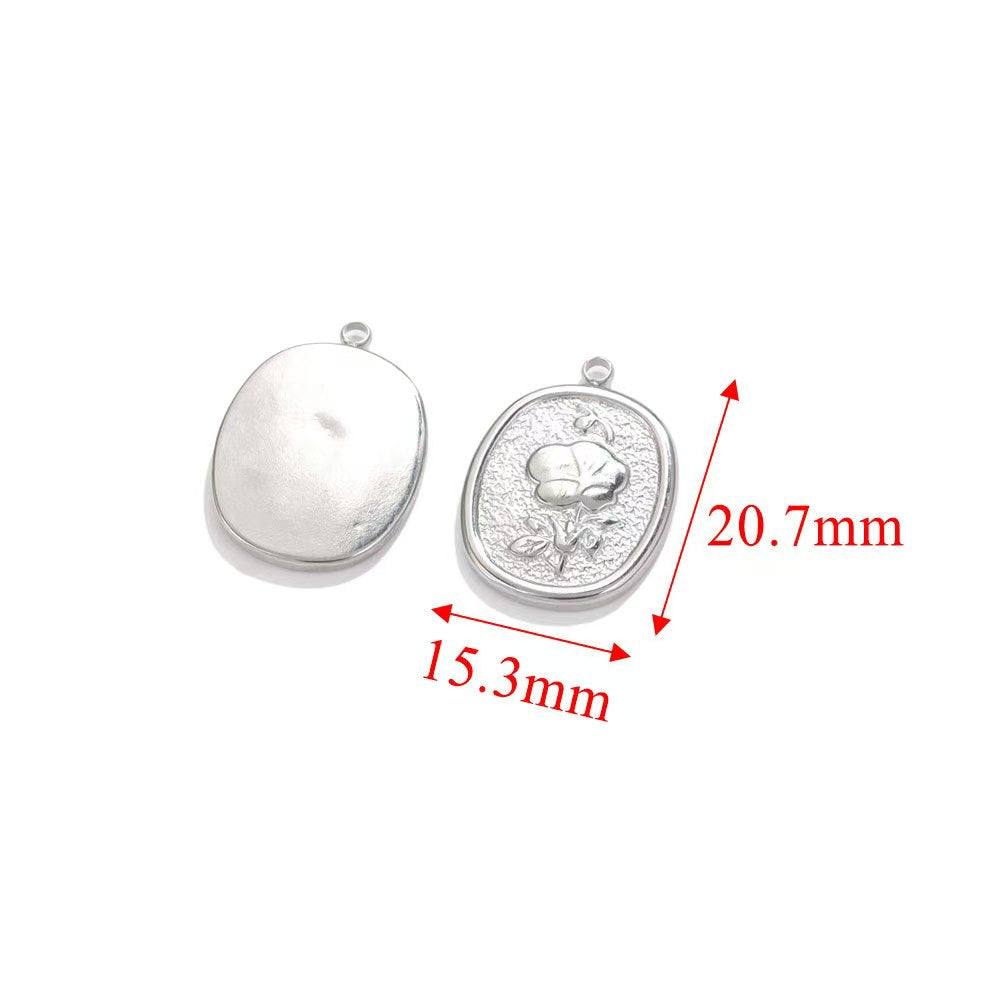 Stainless steel delicate, simple, and elegant small pendants. 18K gold - plated handmade DIY necklaces, collarbone chains, small rose - shaped pendants, 5 pieces