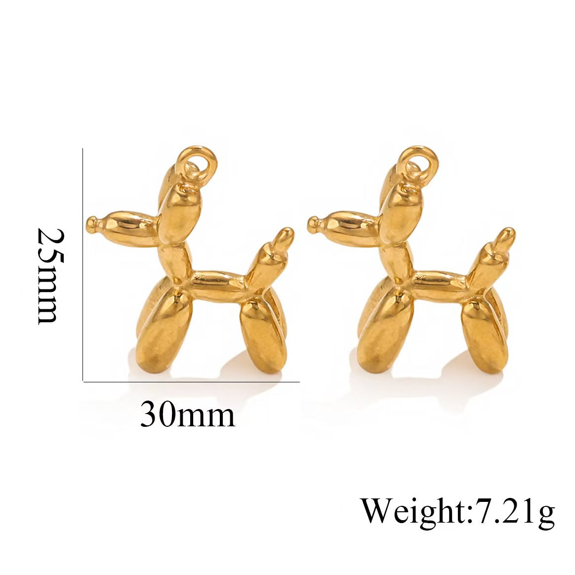 Lucky and cute dog stainless steel pendant, popular for domestic sales, color - retaining animal jewelry accessories, direct sales of jewelry, 5 pieces