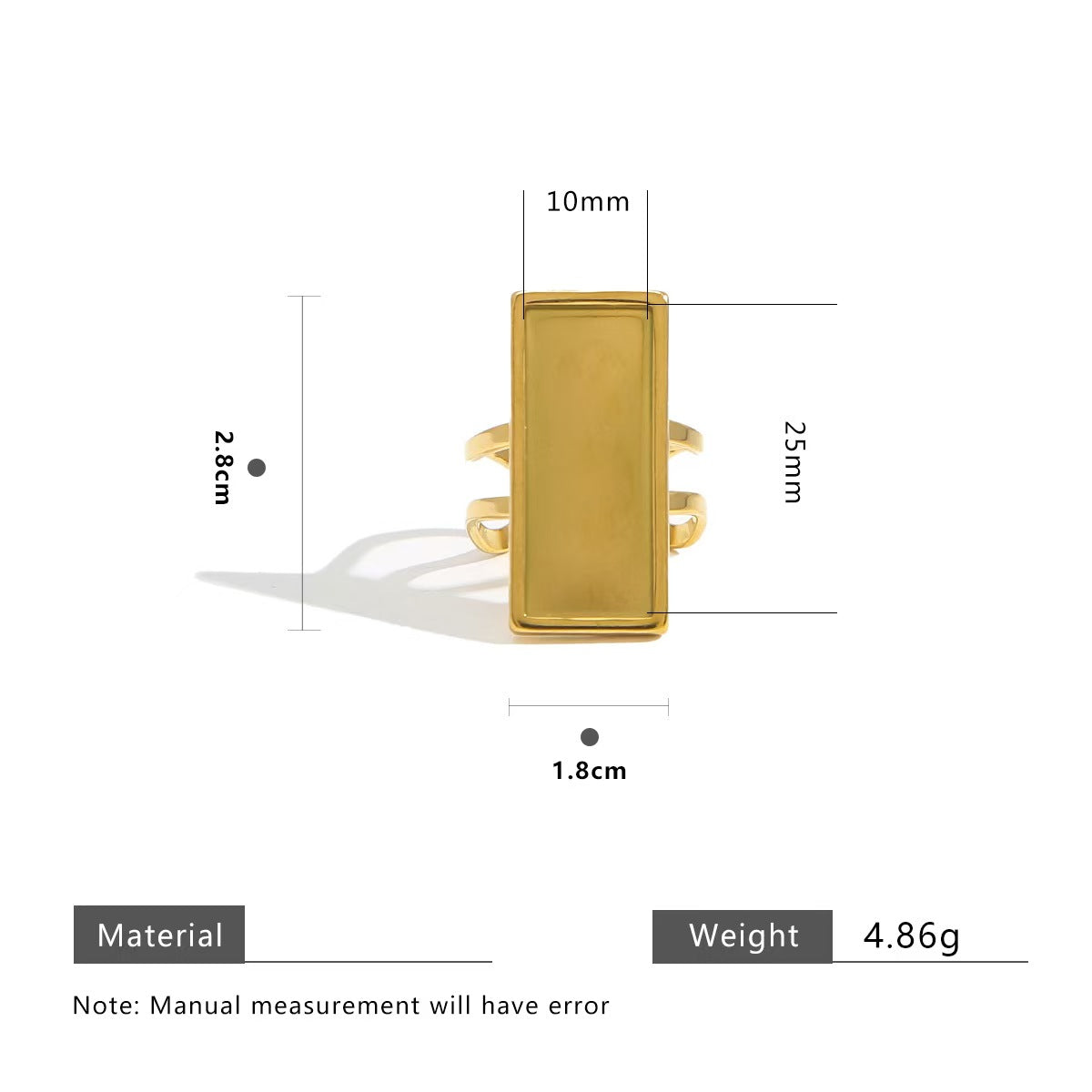 5 pieces of DIY ring jewelry accessories, including gold - plated stainless - steel adjustable rings, oval - shaped time - gem tray bases