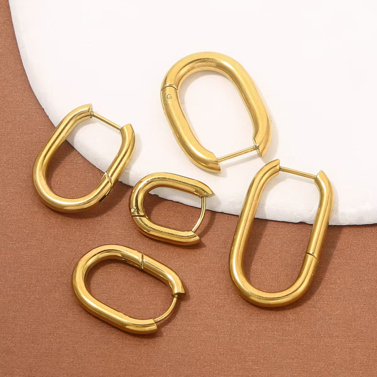 Wholesale of 2 Stainless Steel Personalized Earrings, Trendy European and American Style Electroplated Handmade DIY Earrings, Ear Accessories with Exquisite Pendant