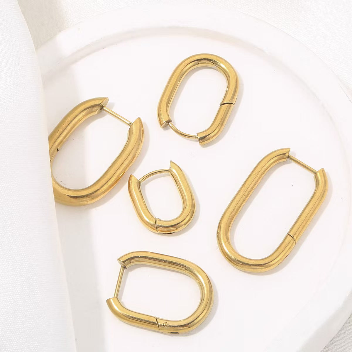 Wholesale of 2 Stainless Steel Personalized Earrings, Trendy European and American Style Electroplated Handmade DIY Earrings, Ear Accessories with Exquisite Pendant