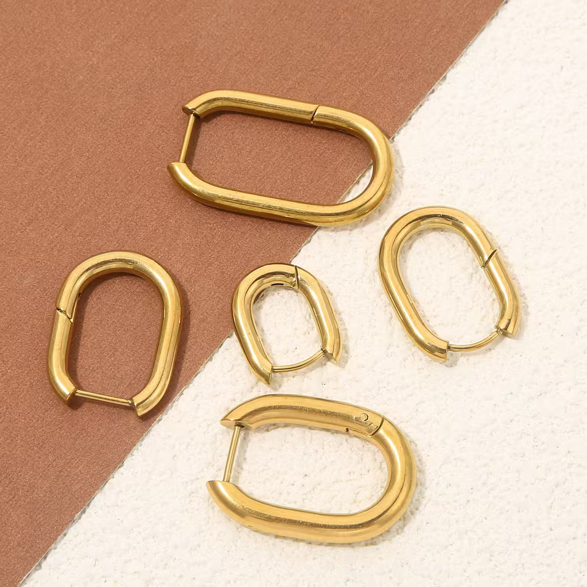 Wholesale of 2 Stainless Steel Personalized Earrings, Trendy European and American Style Electroplated Handmade DIY Earrings, Ear Accessories with Exquisite Pendant