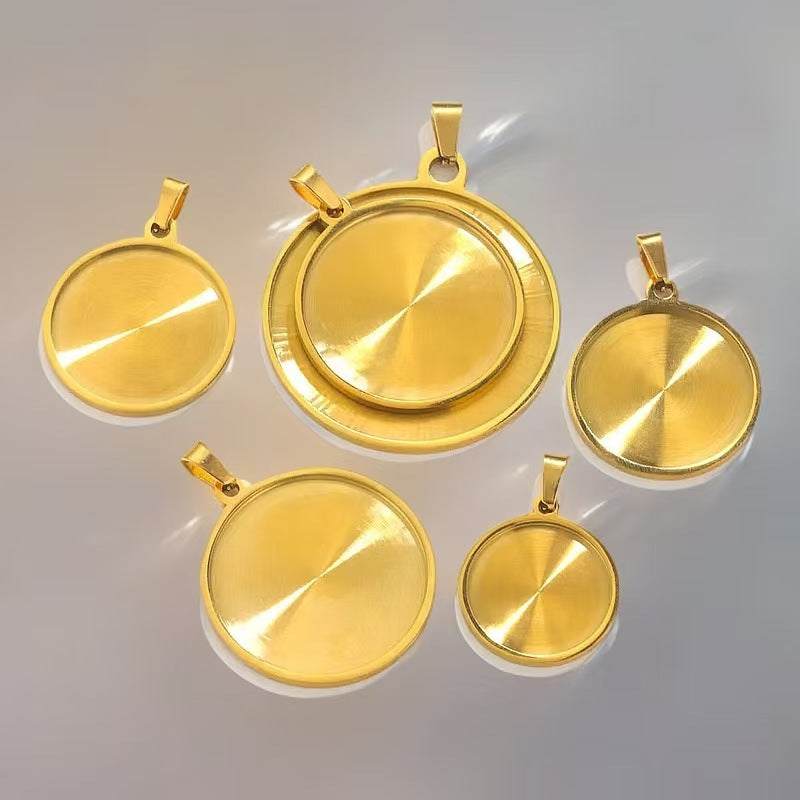 Stainless Steel Geometric Pendant Tag Small Jewelry Tray, Japanese and Korean Style Handmade DIY Necklace and Collarbone Chain Accessories Tray, 5 Pieces