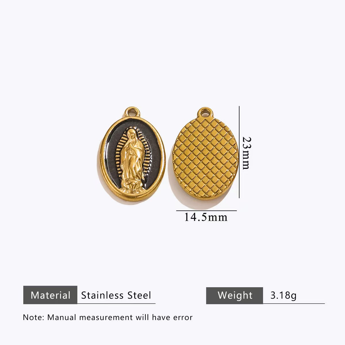 Stainless steel jewelry pendants with oil - dripping process, handmade DIY stainless steel bracelets and necklaces, delicate small jewelry pendants, 5 pieces