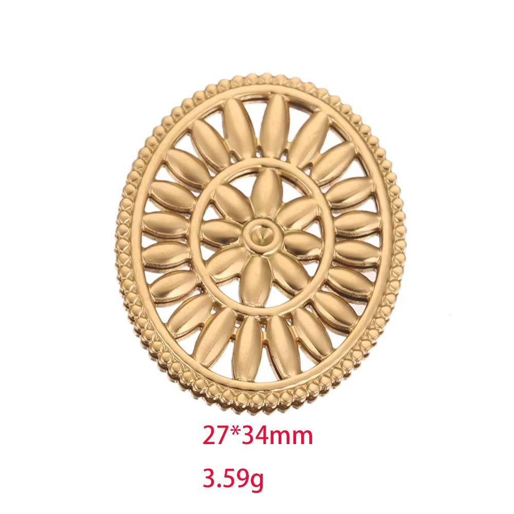 Electroplating process for stainless - steel gilded pendants, with European and American personalized trendy style. 5 handmade DIY necklace accessory pendants
