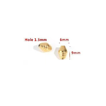 2 Stainless Steel Golden 18K Gold Plated Spacer Beads, European and American Style Handmade DIY Bracelet, Necklace, Jewelry Spacer Beads, Loose Beads Accessories