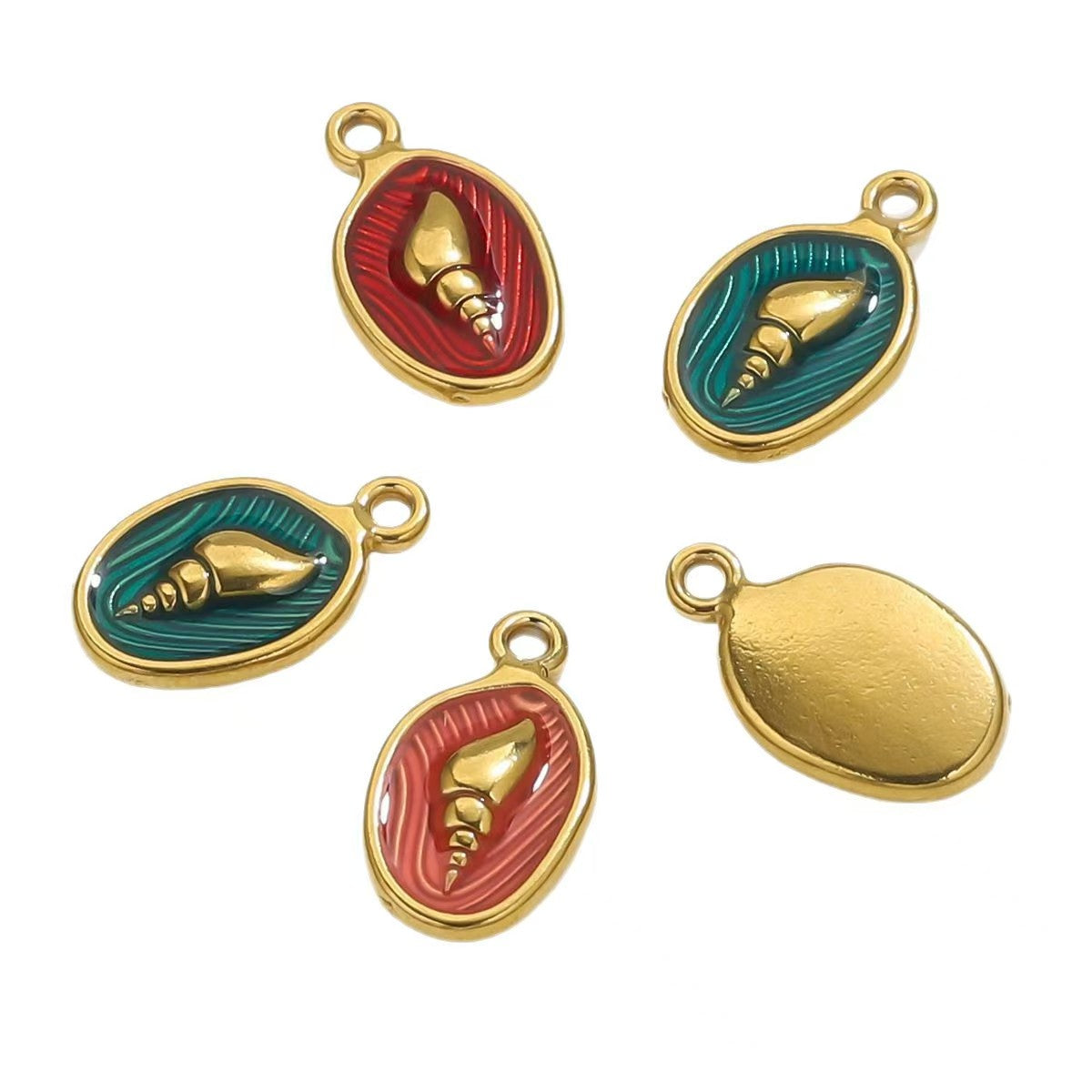 Wholesale of 5 stainless - steel electroplated small jewelry pendants with ocean theme, handmade DIY bracelets, necklaces, and exquisite jewelry hangers