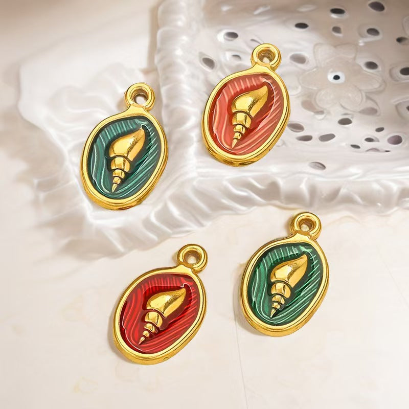 Wholesale of 5 stainless - steel electroplated small jewelry pendants with ocean theme, handmade DIY bracelets, necklaces, and exquisite jewelry hangers