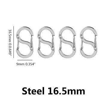 Stainless steel minimalist jewelry buckle, electroplating process, large S-shaped buckle, handmade DIY clothing accessories, spring S-shaped jewelry buckle, 4 pieces