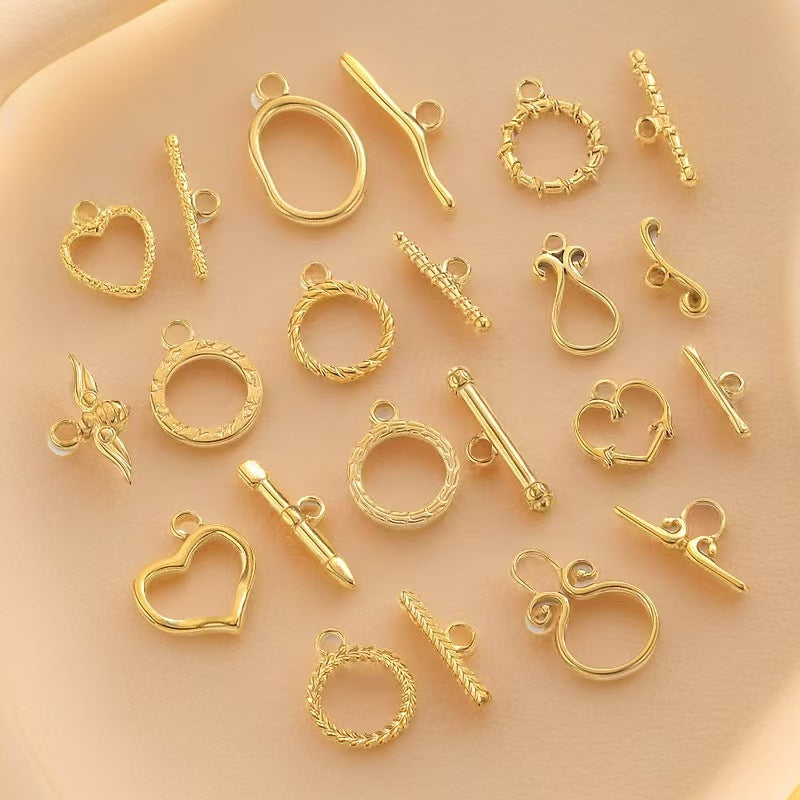 Stainless steel cute small accessories, backpack pendants, necklace clasps, handmade DIY necklace and collarbone chain accessories, electroplating process, 4 pieces