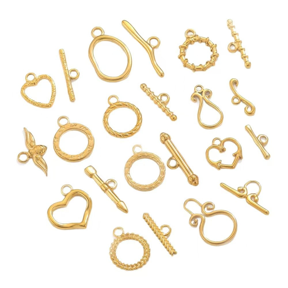 Stainless steel cute small accessories, backpack pendants, necklace clasps, handmade DIY necklace and collarbone chain accessories, electroplating process, 4 pieces