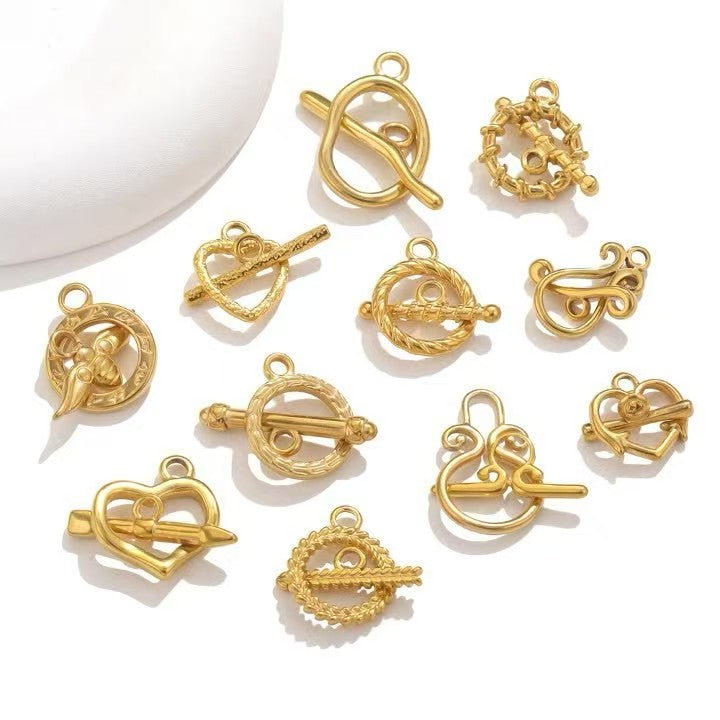 Stainless steel cute small accessories, backpack pendants, necklace clasps, handmade DIY necklace and collarbone chain accessories, electroplating process, 4 pieces