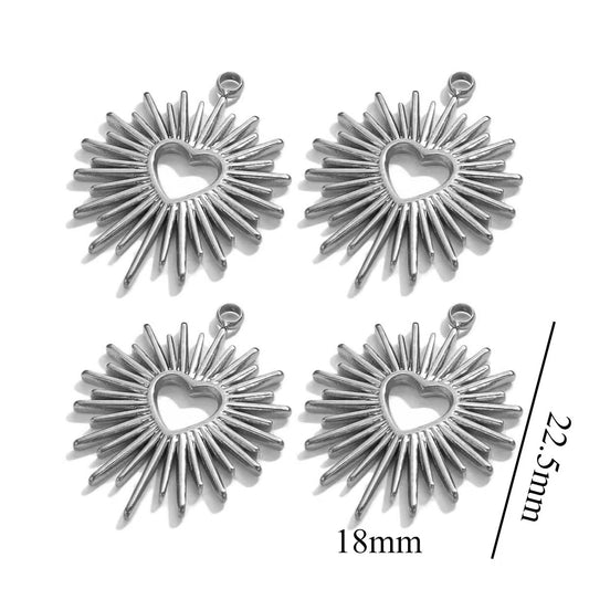 Stainless steel exquisite small jewelry pendants with 18K electroplating process. Handmade DIY necklace and bracelet jewelry accessories for wholesale, 4 pieces