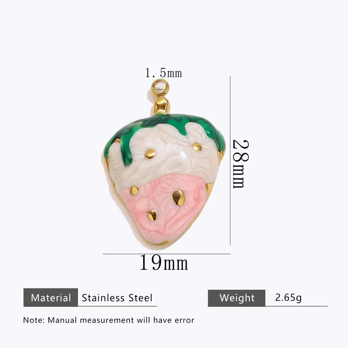 Creative colorful oil - dripping stainless - steel pendants with fruit and animal patterns, fashionable and delicate handmade DIY necklace accessories, 5 pieces